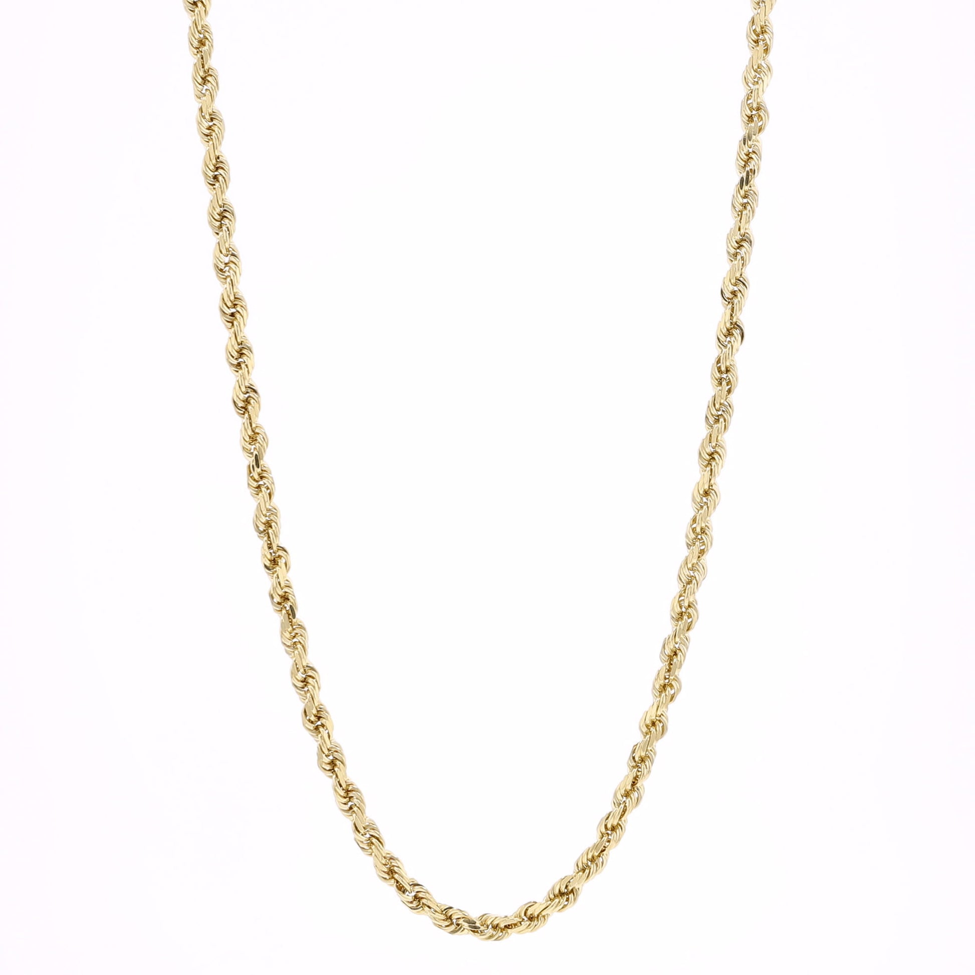 10K Yellow Gold Solid Rope Link Chain 3Mm 19.5In 11.1Dwt