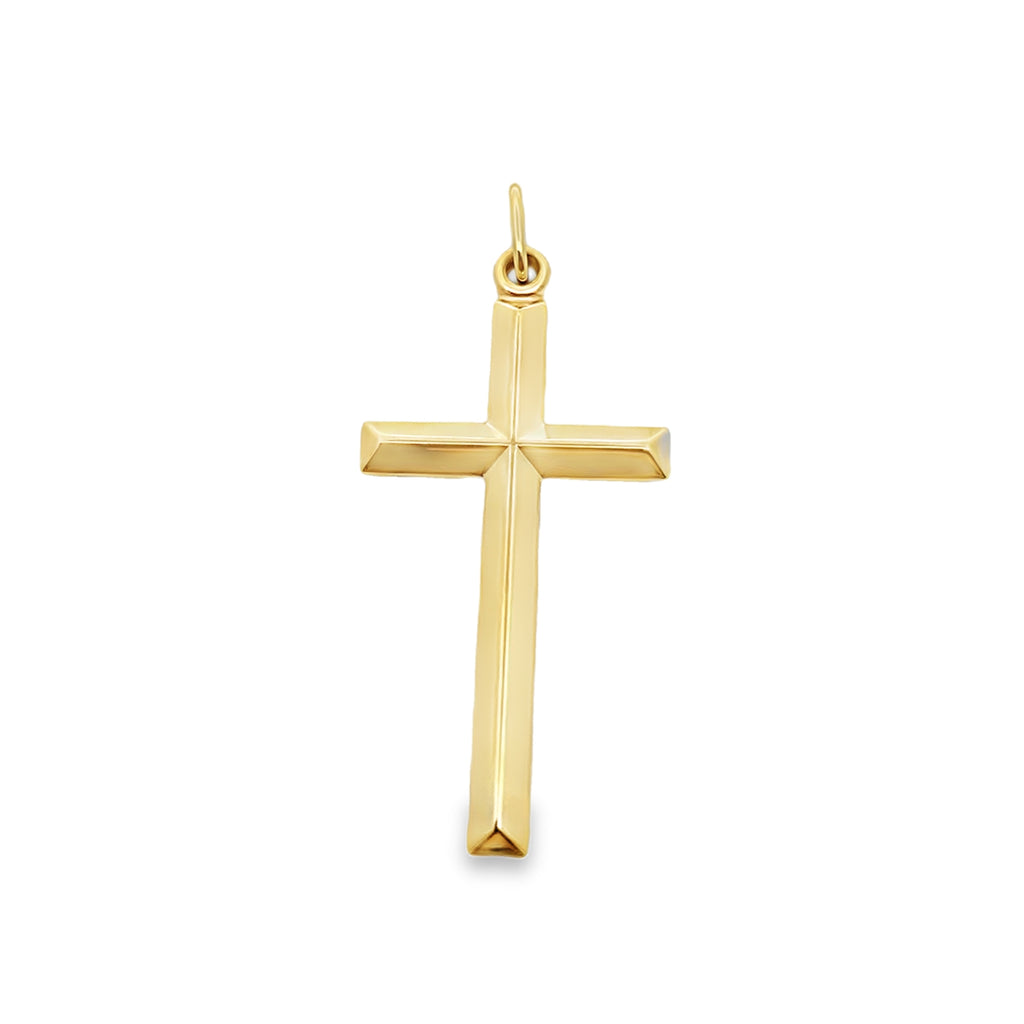 10K Yellow Gold Plain Cross Charm 0.5Dwt