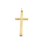 10K Yellow Gold Plain Cross Charm 0.5Dwt