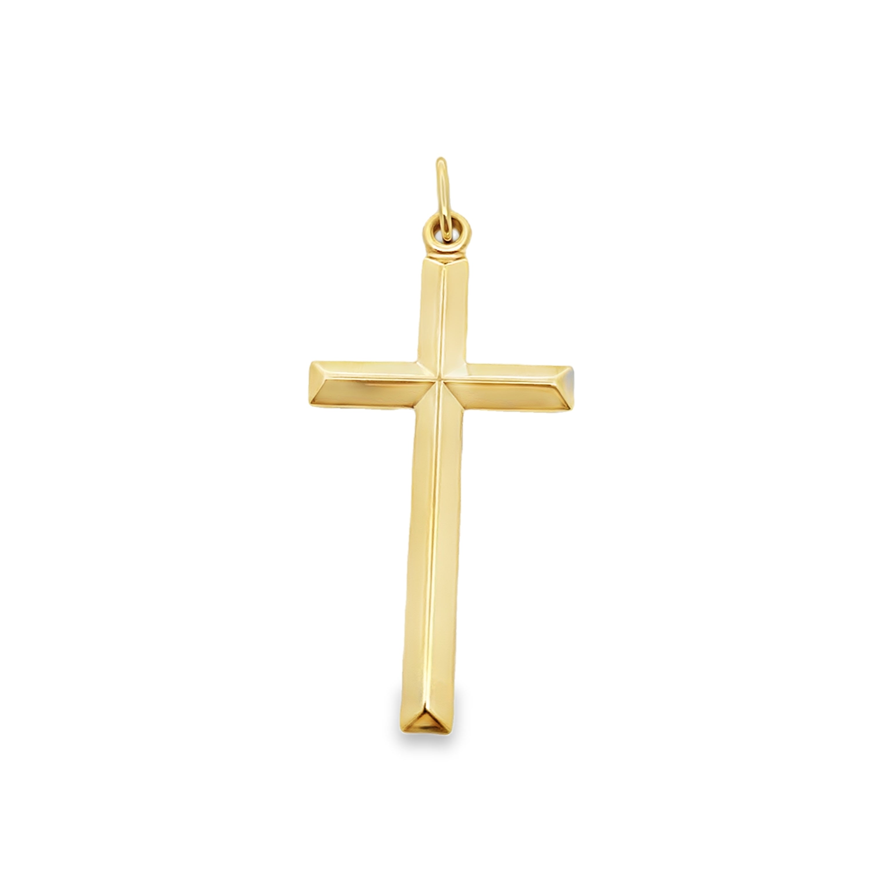 10K Yellow Gold Plain Cross Charm 0.5Dwt