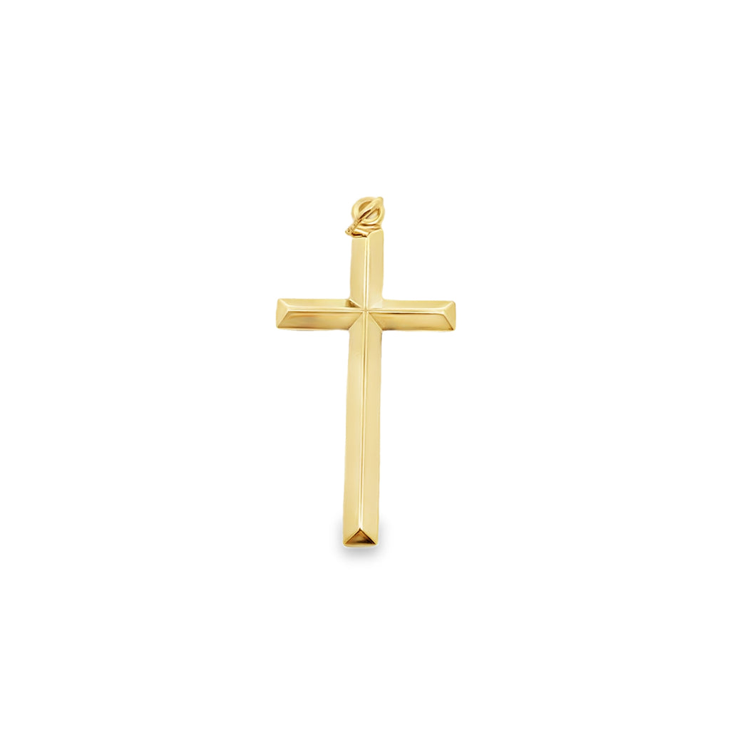 10K Yellow Gold Plain Cross Charm 0.5Dwt