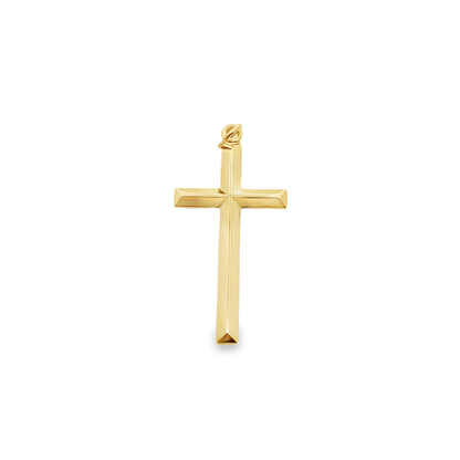 10K Yellow Gold Plain Cross Charm 0.5Dwt