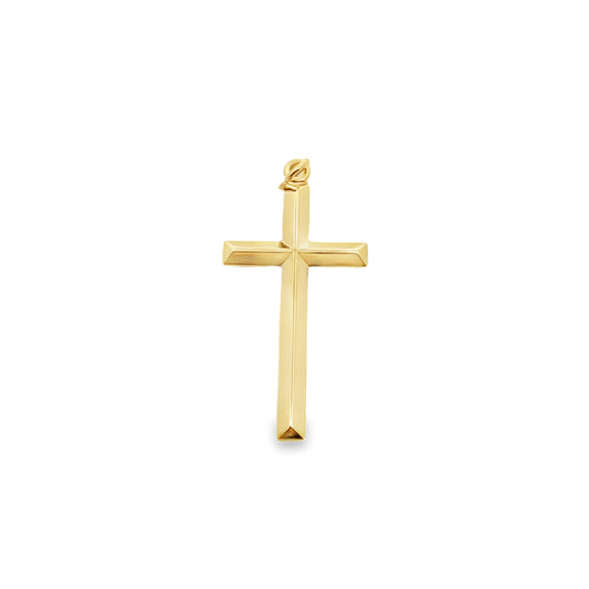 10K Yellow Gold Plain Cross Charm 0.5Dwt