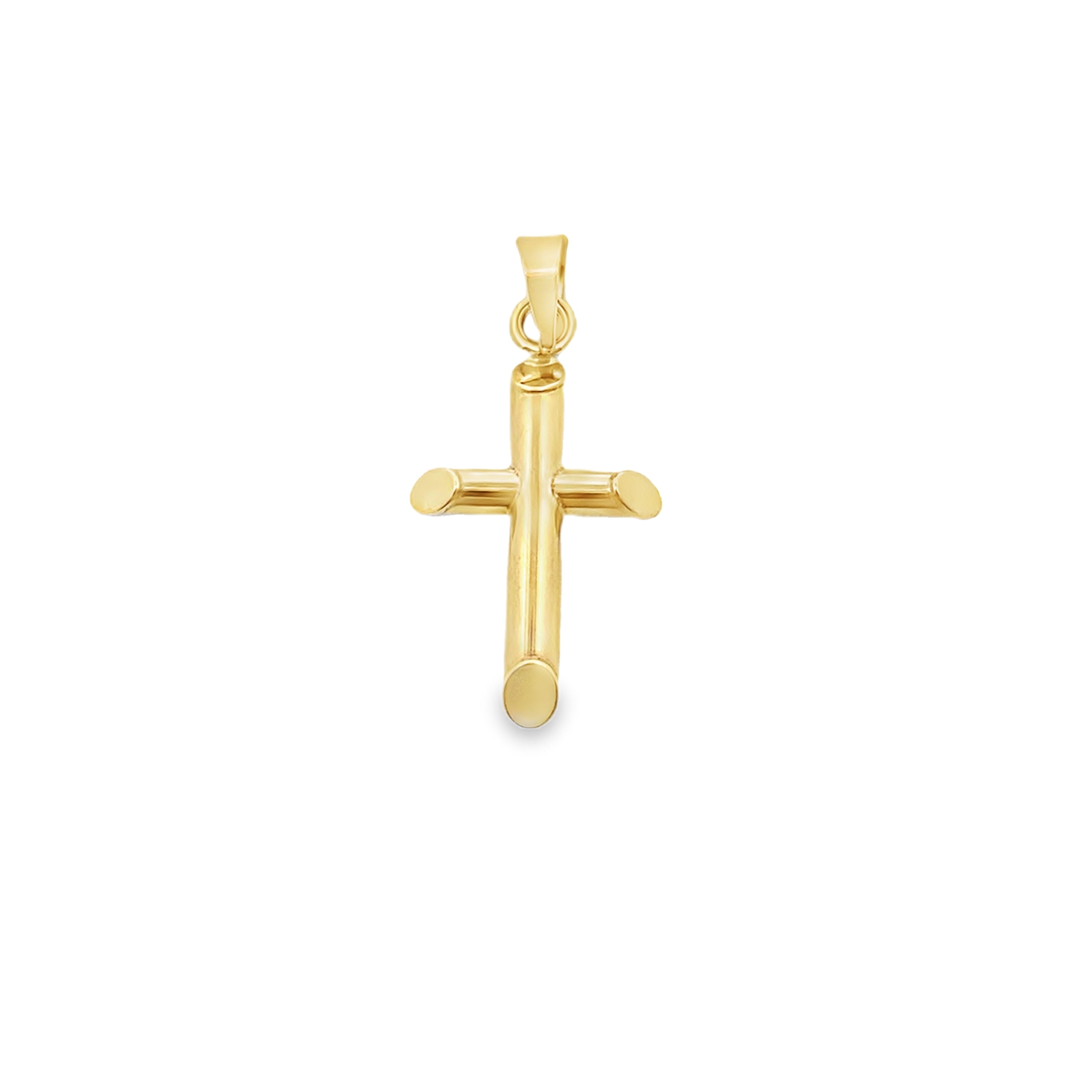 10K Yellow Gold Plain Cross Charm 0.3Dwt