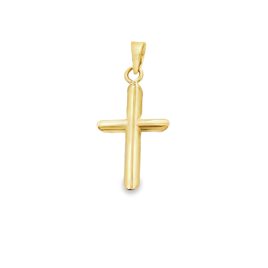 10K Yellow Gold Plain Cross Charm 0.3Dwt