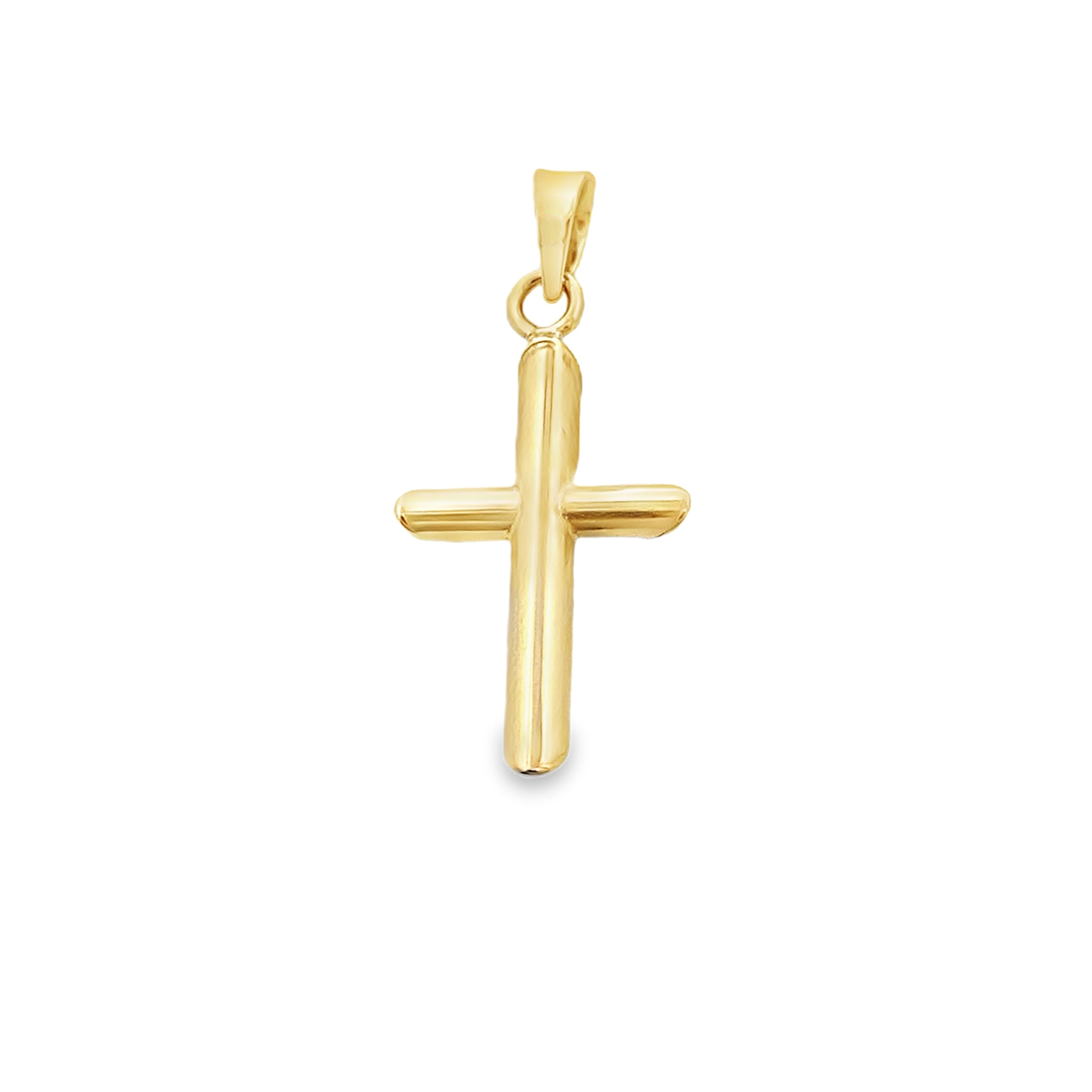 10K Yellow Gold Plain Cross Charm 0.3Dwt