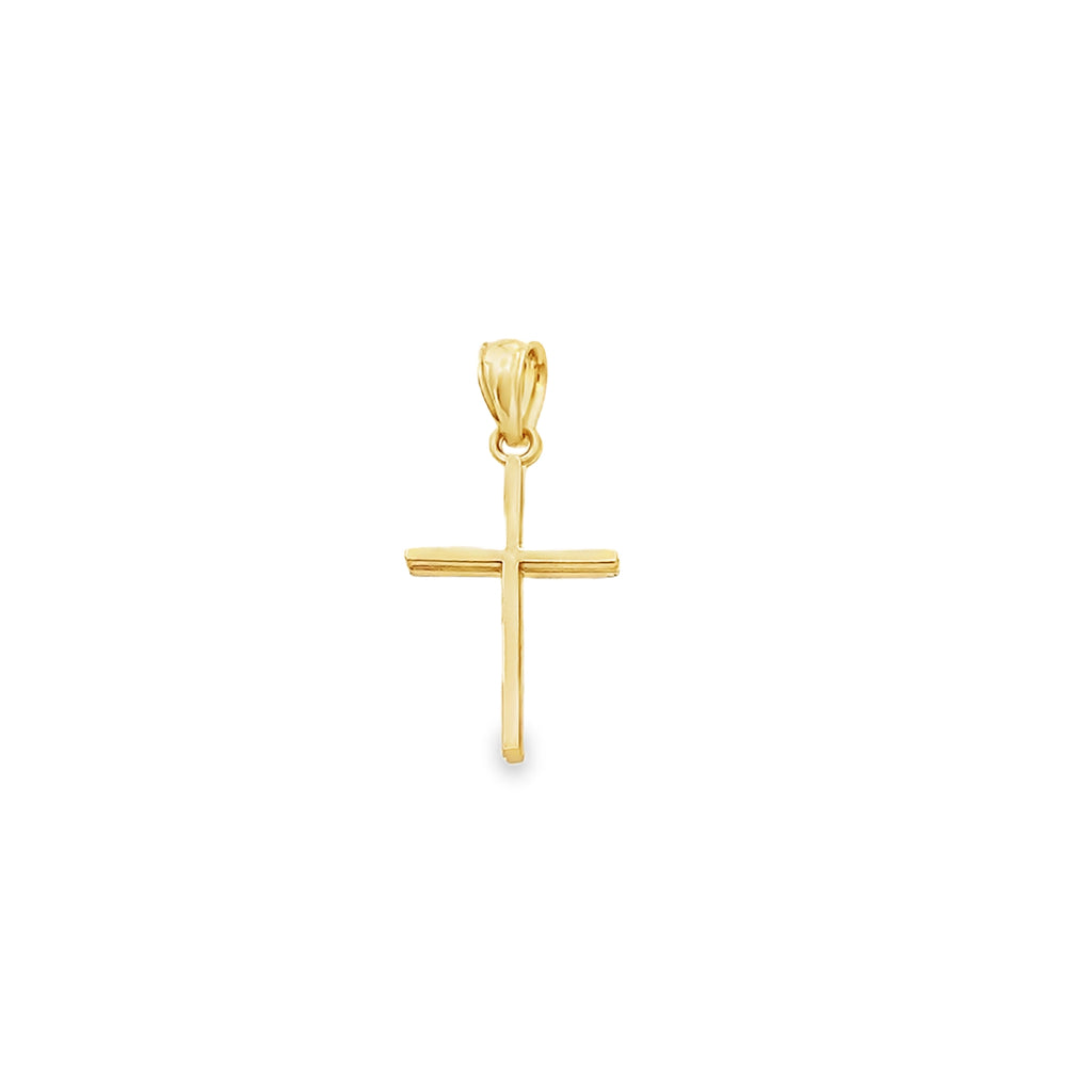 10K Yellow Gold Diamond Cut Small Cross Pendant 0.4Dwt