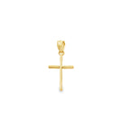 10K Yellow Gold Diamond Cut Small Cross Pendant 0.4Dwt