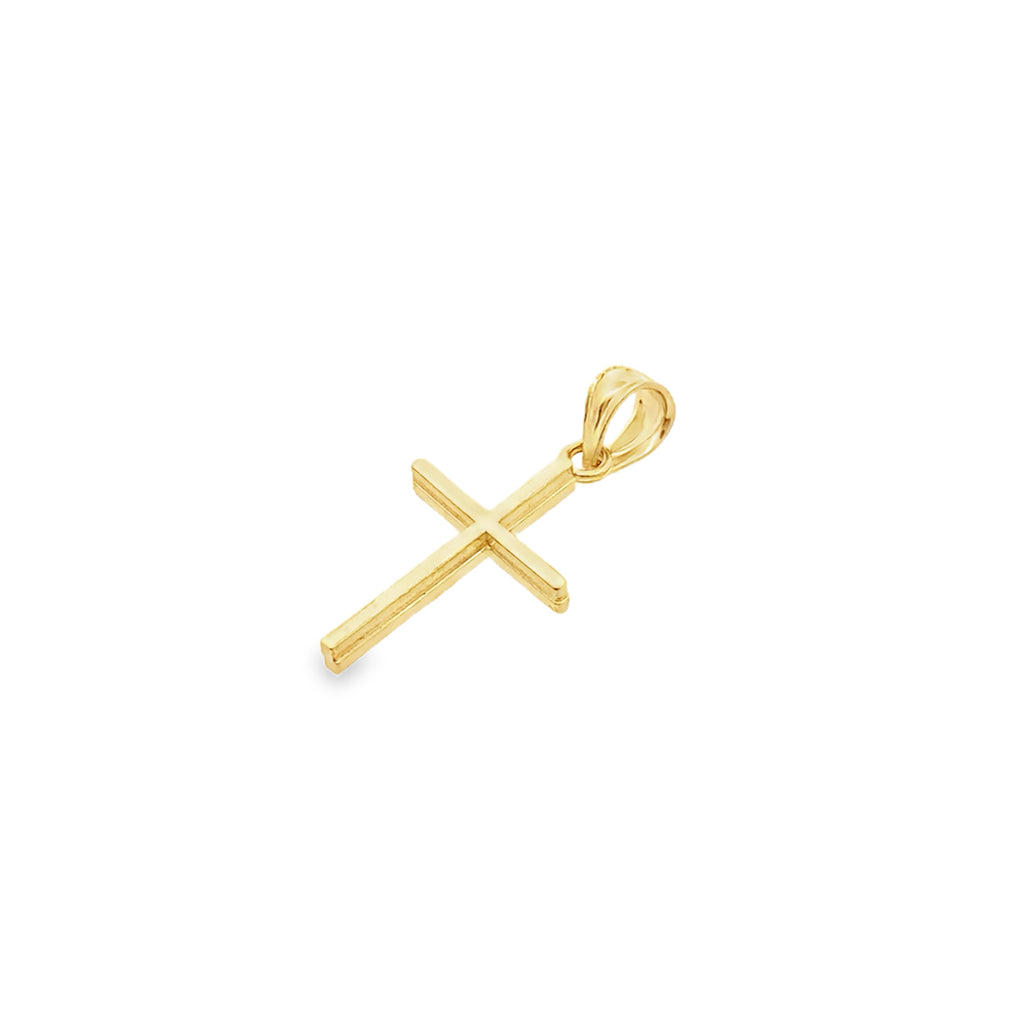 10K Yellow Gold Diamond Cut Small Cross Pendant 0.4Dwt