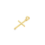 10K Yellow Gold Diamond Cut Small Cross Pendant 0.4Dwt
