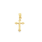 10K Yellow Gold Diamond Cut Small Cross Pendant 0.3Dwt