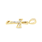 14K Two Tone Crucifix Pendant 4.1Dwt