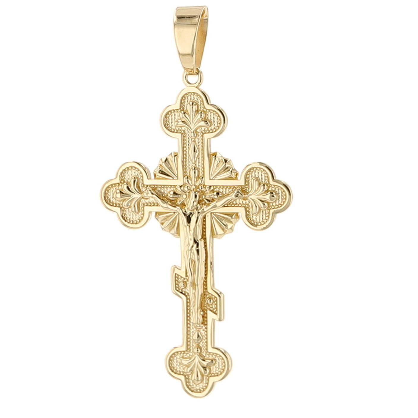 14K Yellow Gold Crucifix Pendant 3.6Dwt