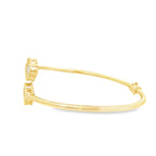 14K Yellow Gold Cz Flowers Bangle 4.4Dwt