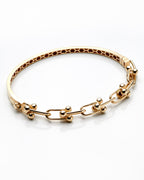 10K Yellow Gold Stirrup Style Hinged Bangle 5.4Dwt