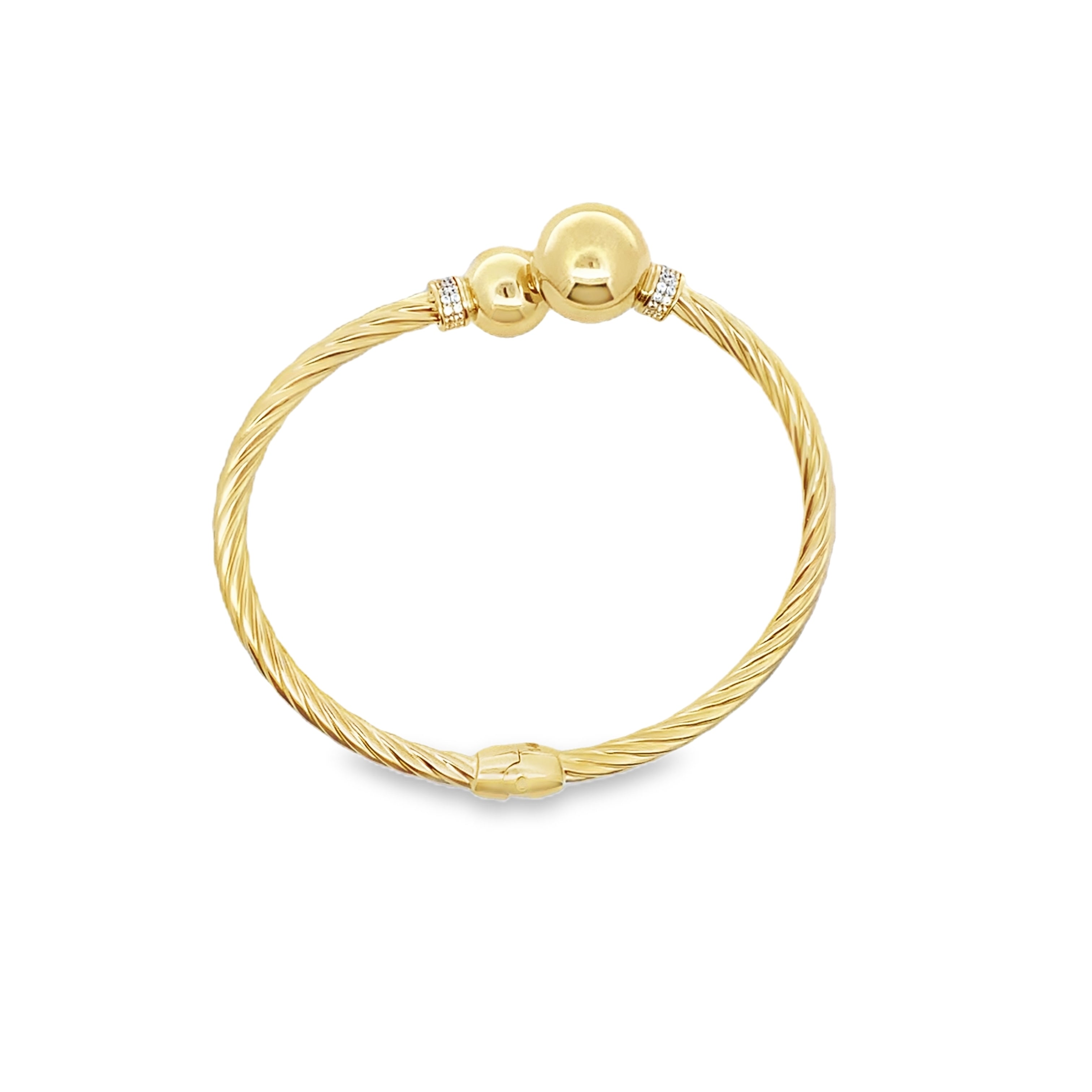 14K Yellow Gold Twisted Hinged Bangle 5.7Dwt