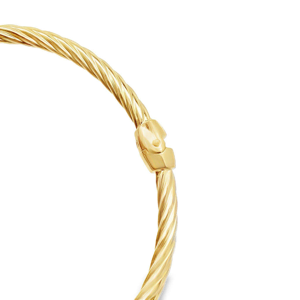 14K Yellow Gold Twisted Hinged Bangle 5.7Dwt