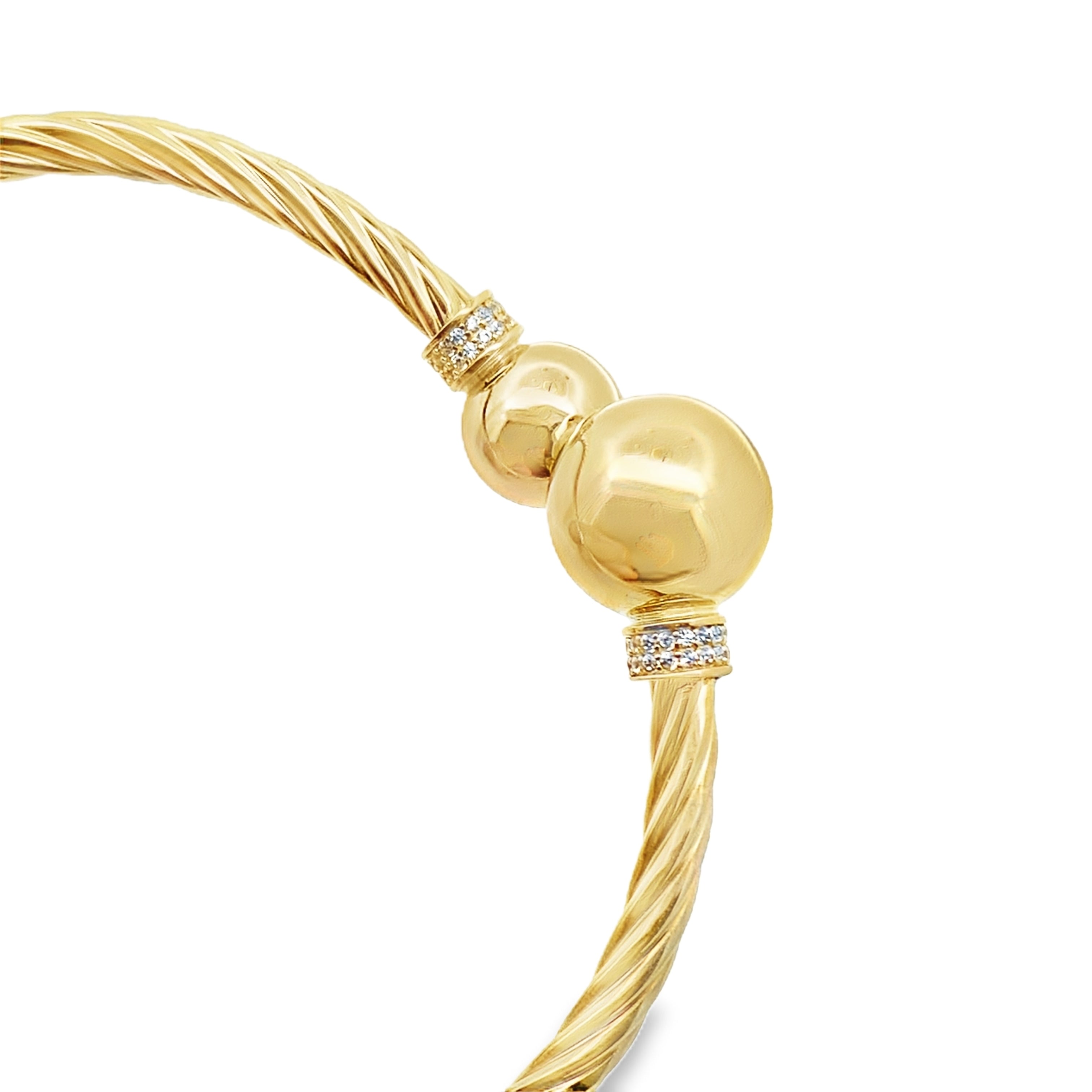 14K Yellow Gold Twisted Hinged Bangle 5.7Dwt