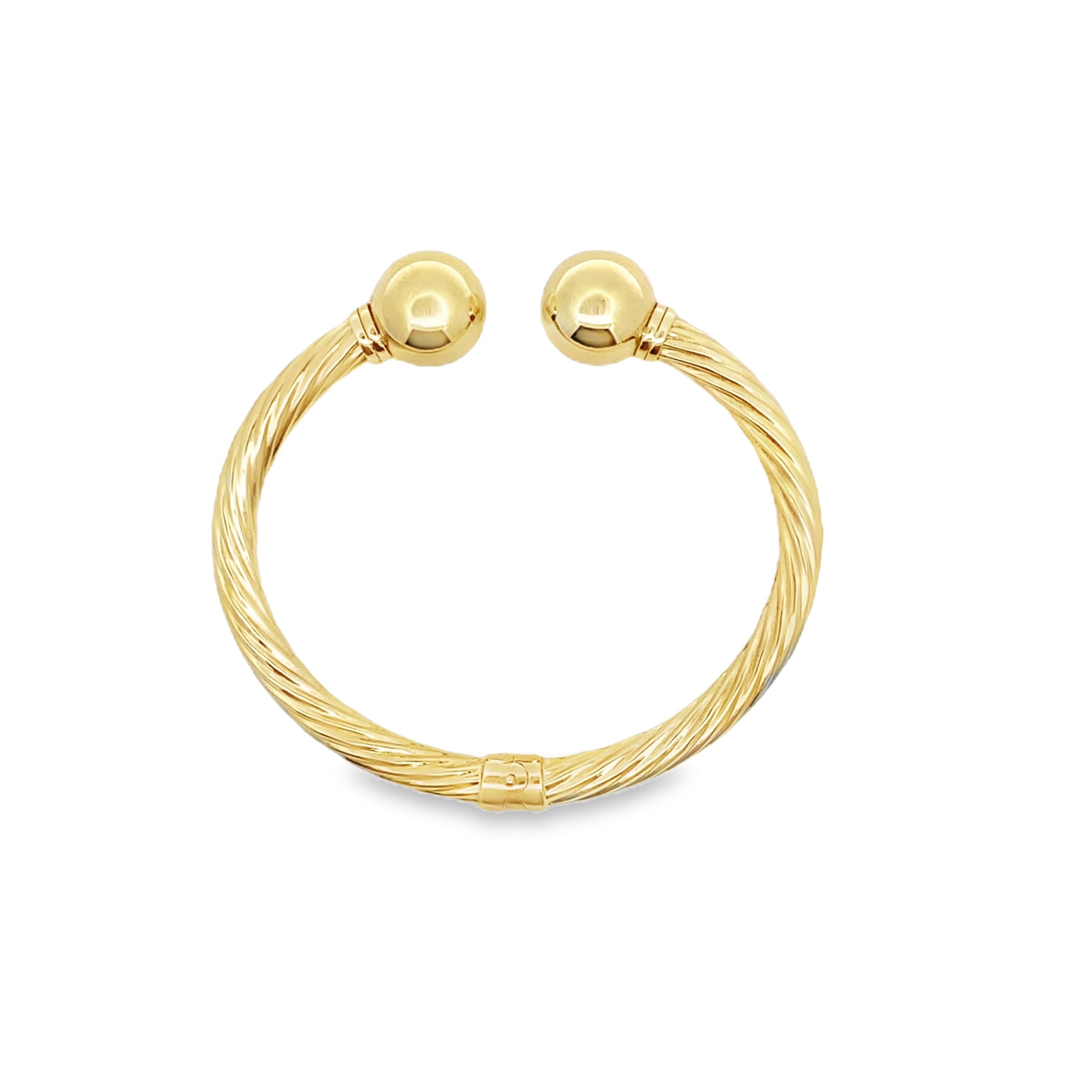 14K Yellow Gold Twisted Hinged Bangle 6.0Dwt