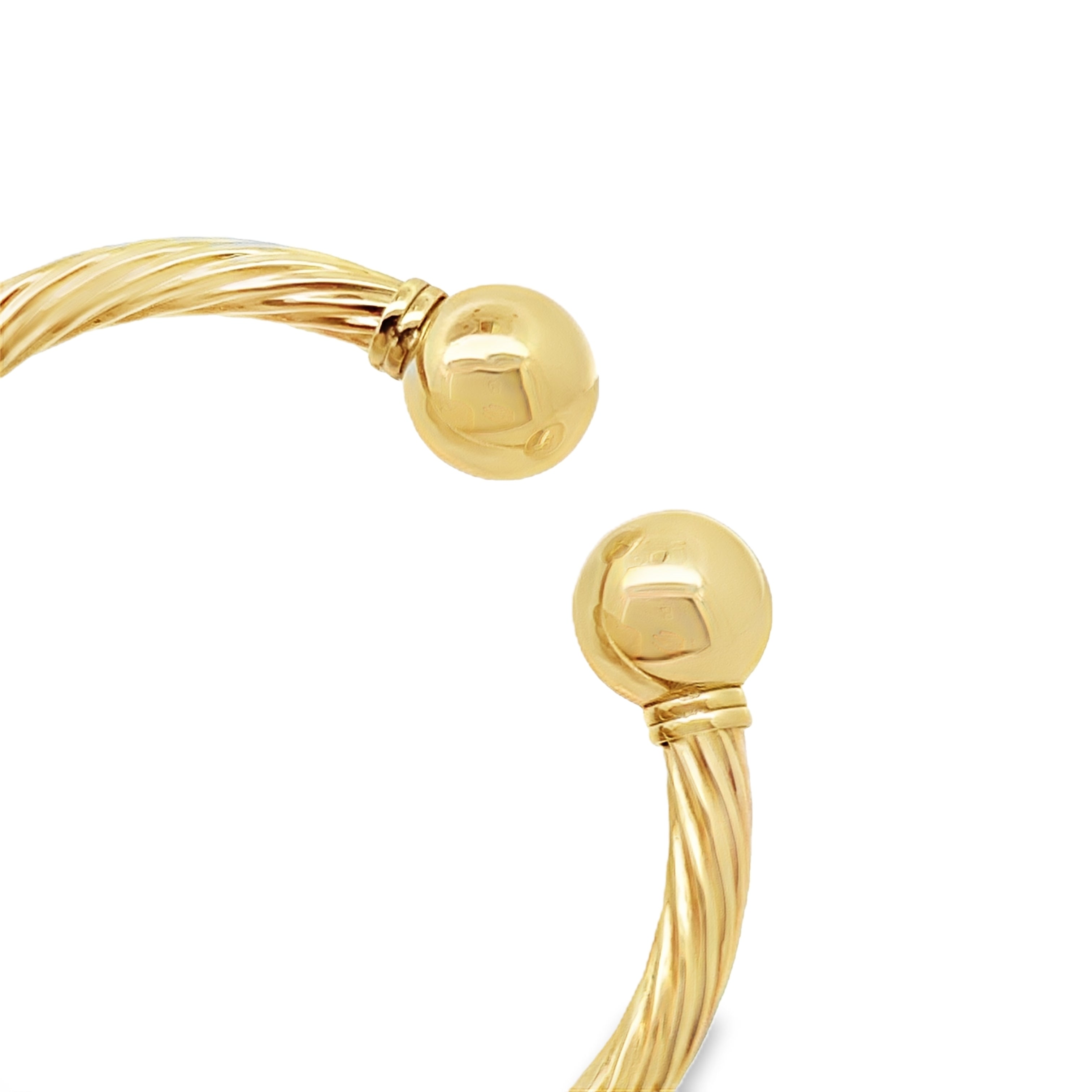 14K Yellow Gold Twisted Hinged Bangle 6.0Dwt