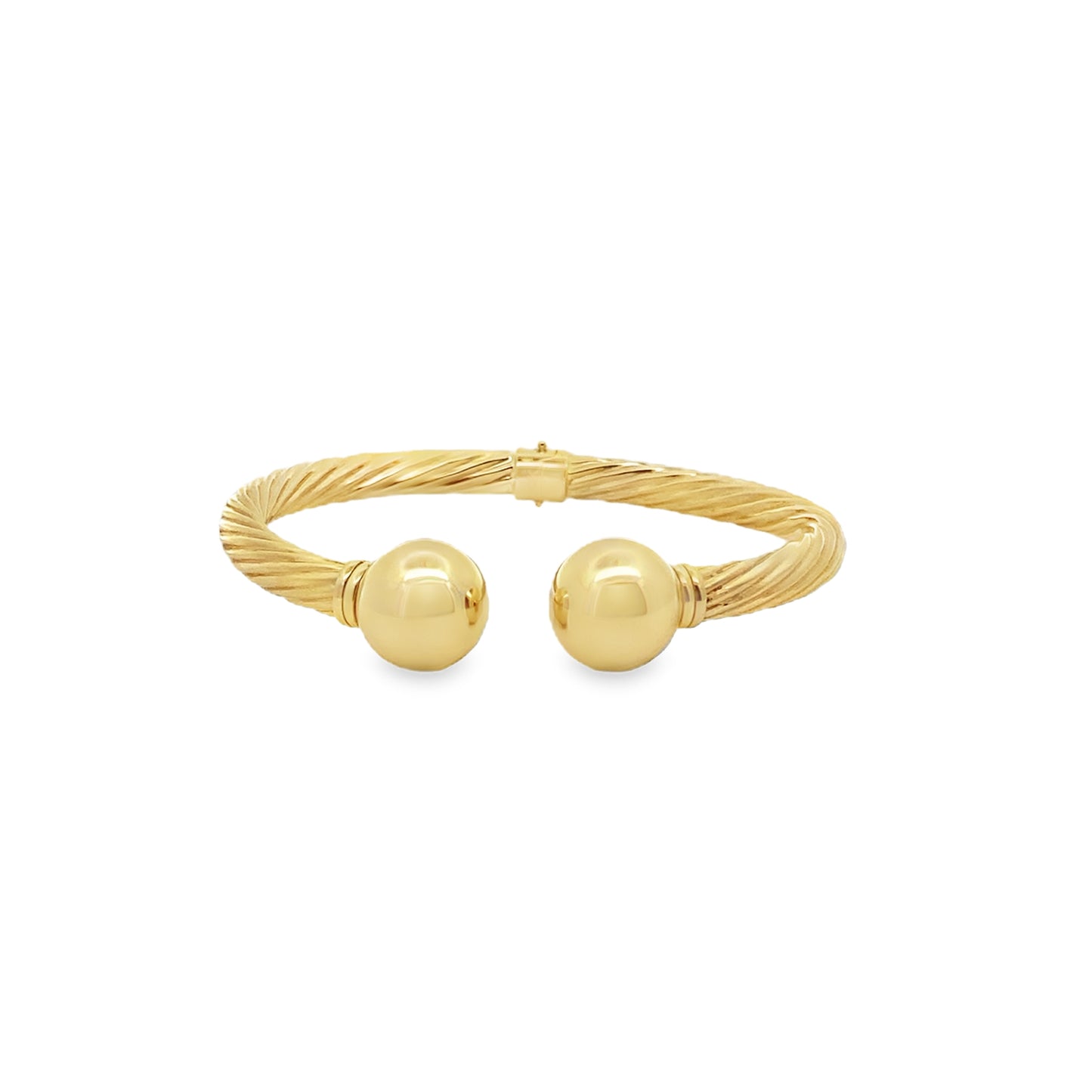 14K Yellow Gold Twisted Hinged Bangle 6.0Dwt