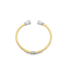 14K Two Tone Gold Twisted Hinged Bangle 7.4Dwt