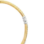 14K Two Tone Gold Twisted Hinged Bangle 7.4Dwt