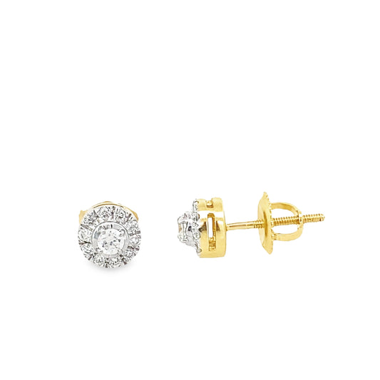 0.25Ctw 14K Yellow Gold Diamond Stud Earrings