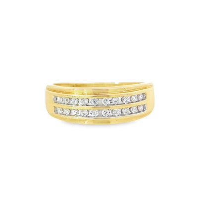 0.25Ctw 14K Yellow Gold Diamond Wedding Band Size 10 2.7Dwt