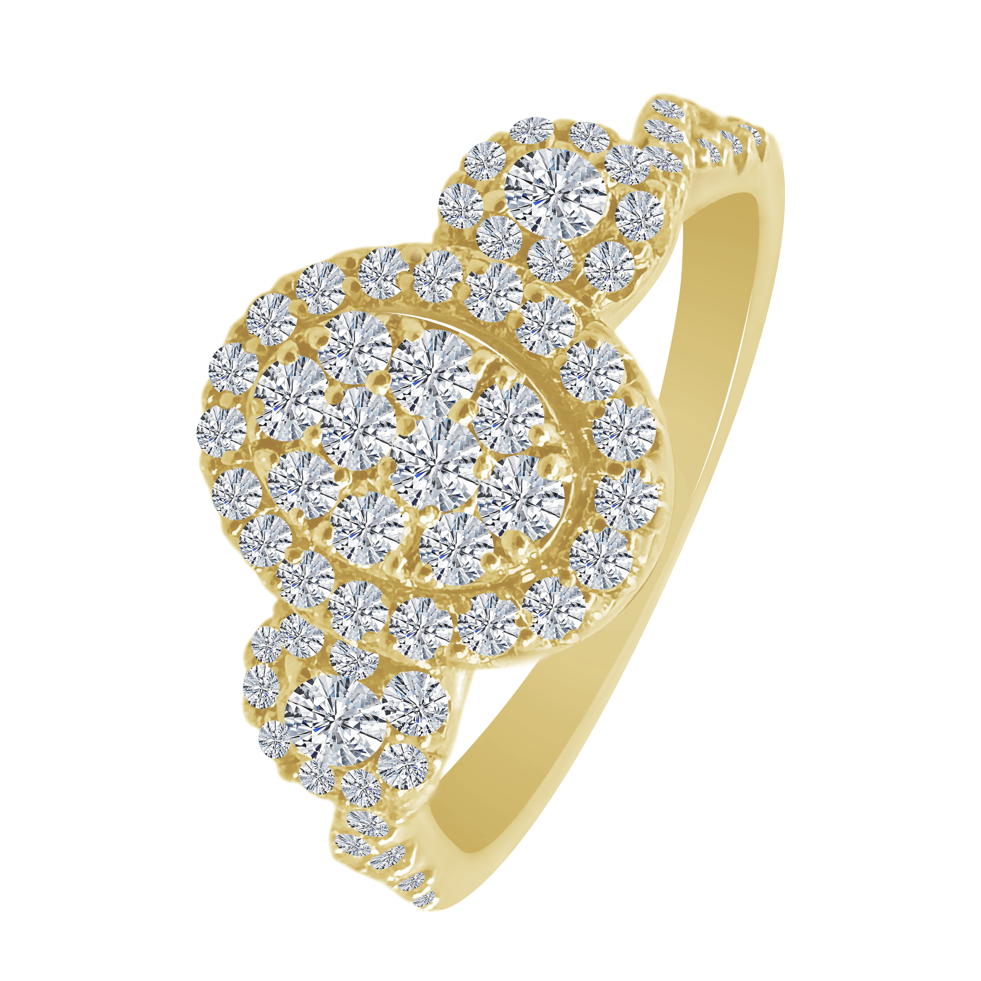 0.55Ctw 14K Yellow Gold Diamond Engagement Ring Size 7 2.3Dwt