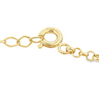 10K Yellow Gold Blue Flower Id Bracelet 5.5Mm 6In 0.9Dwt