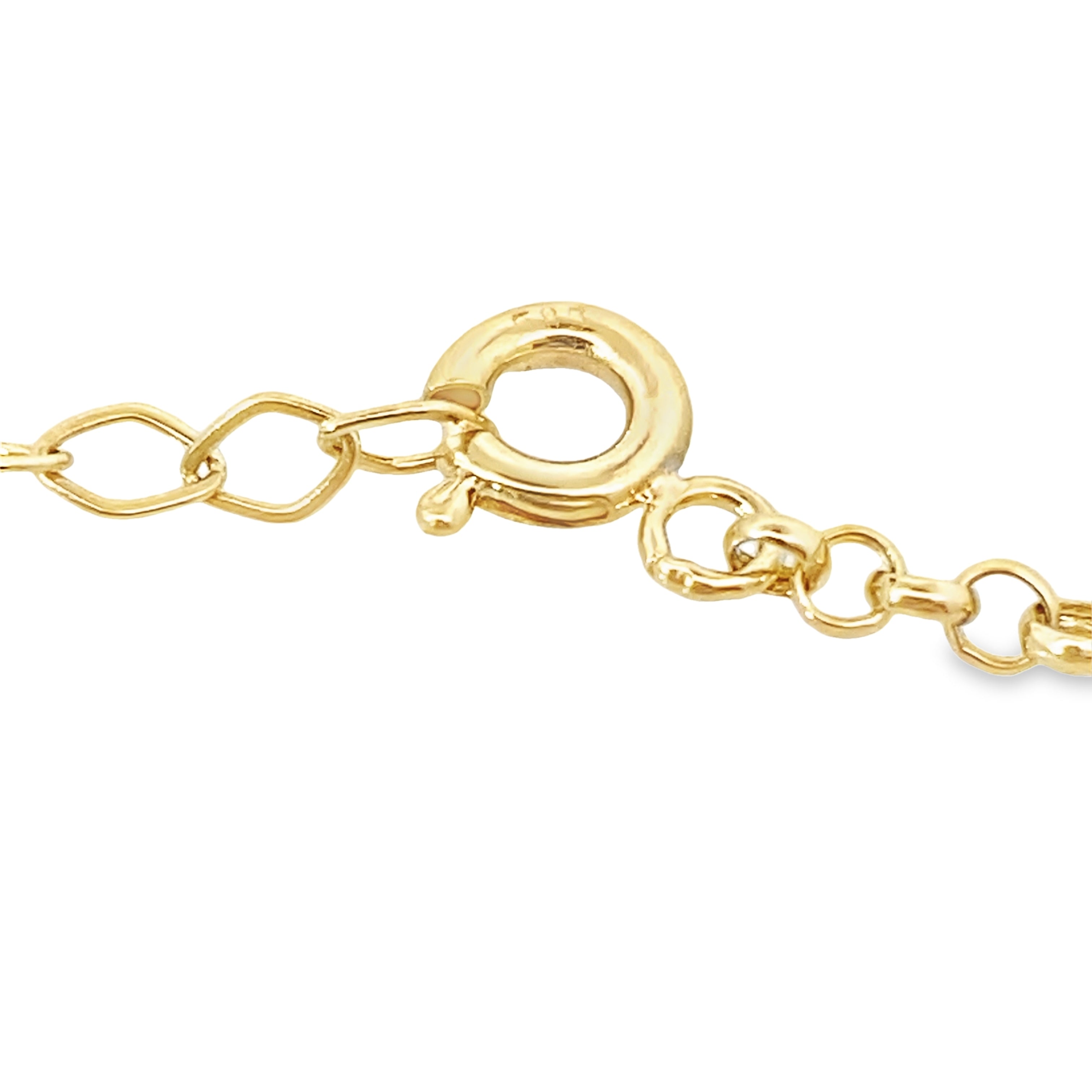 10K Yellow Gold Blue Flower Id Bracelet 5.5Mm 6In 0.9Dwt