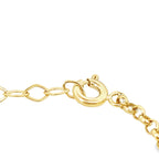 14K Yellow Gold Royal Blue Flowers Baby Id Bracelet 5In 0.9Dwt