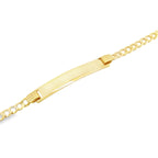 14K Yellow Gold Baby Italian Curb Link ID Bracelet 4Mm 6In 1.4Dwt