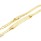 14K Yellow Gold Baby Italian Curb Link ID Bracelet 4Mm 6In 1.4Dwt