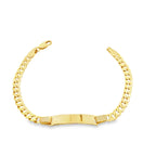14K Yellow Gold Baby Italian Curb Link Id Bracelet 5Mm 5.5In 2.2Dwt