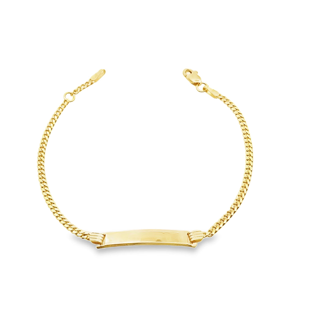 14K Yellow Gold Baby Miami Cuban Id Bracelet 4Mm 6In 1.7Dwt