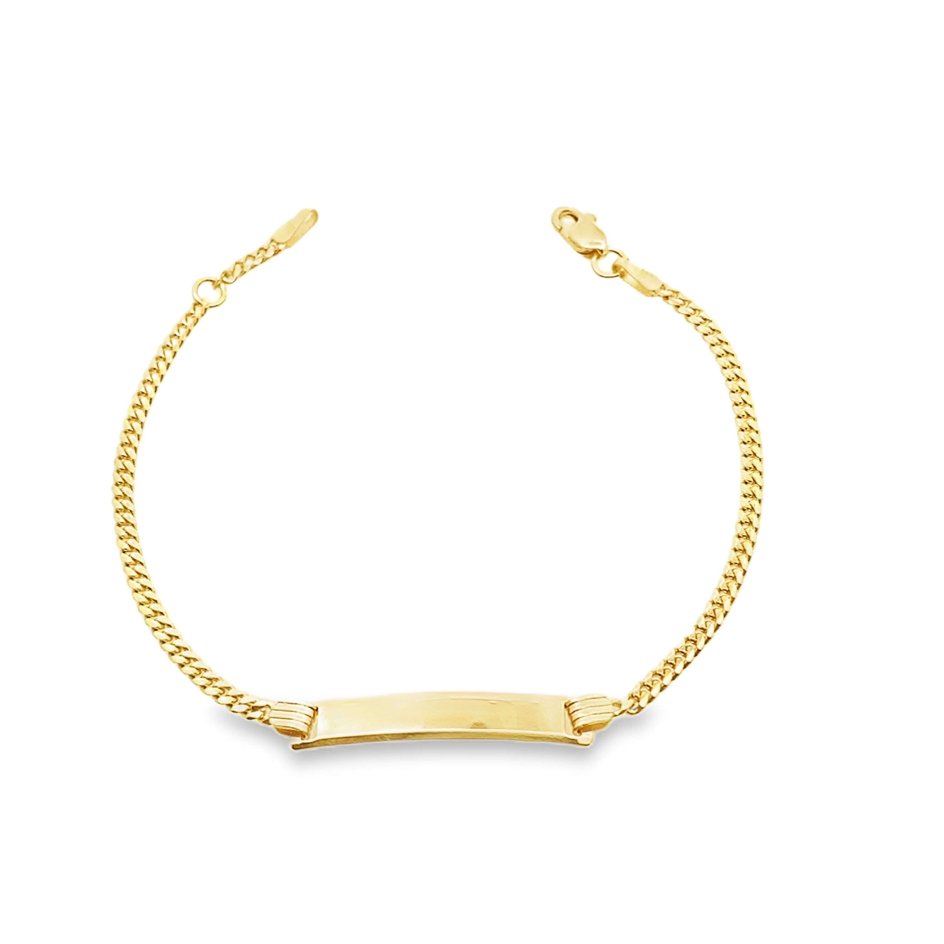 14K Yellow Gold Baby Miami Cuban Id Bracelet 4Mm 6In 1.7Dwt