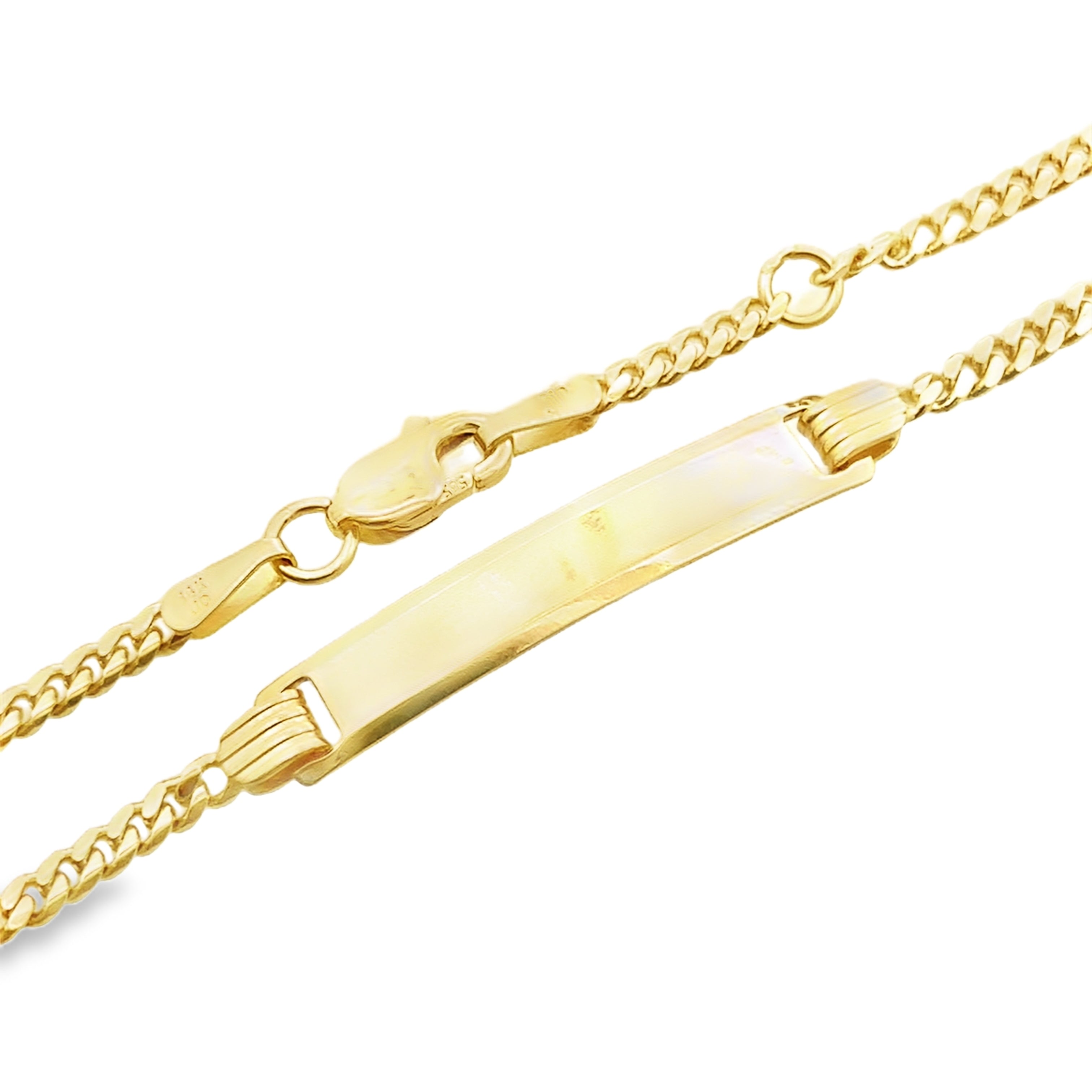 14K Yellow Gold Baby Miami Cuban Id Bracelet 4Mm 6In 1.7Dwt