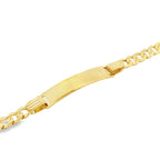 14K Yellow Gold Baby Italian Curb Link Id Bracelet 5Mm 5.5In 2.3Dwt