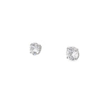 14K White Gold Round Cz Stud Earrings