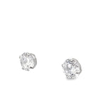 14K White Gold Round Cz Stud Earrings