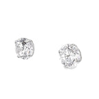 14K White Gold Round Cz Stud Earrings