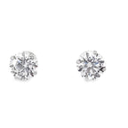 14K White Gold Round Cz Stud Earrings