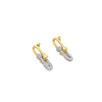 14K Yellow Gold Cz Stirrup Earrings 6.4Dwt