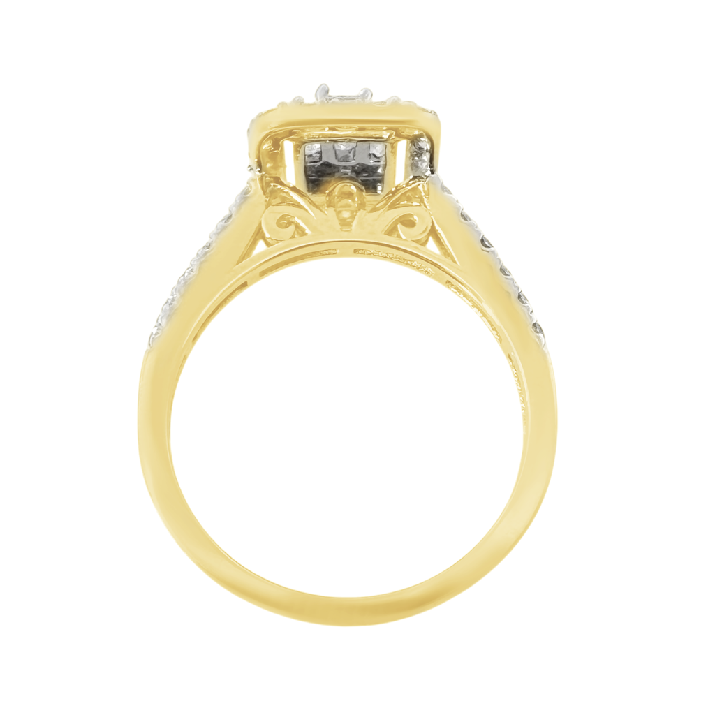 0.73Ctw 14K Yellow Gold Diamond Engagement Rings Size 7 1.8Dwt