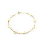 10K Yellow Gold Butterfly Paper Clip Link Bracelet10 In 1.5Dwt