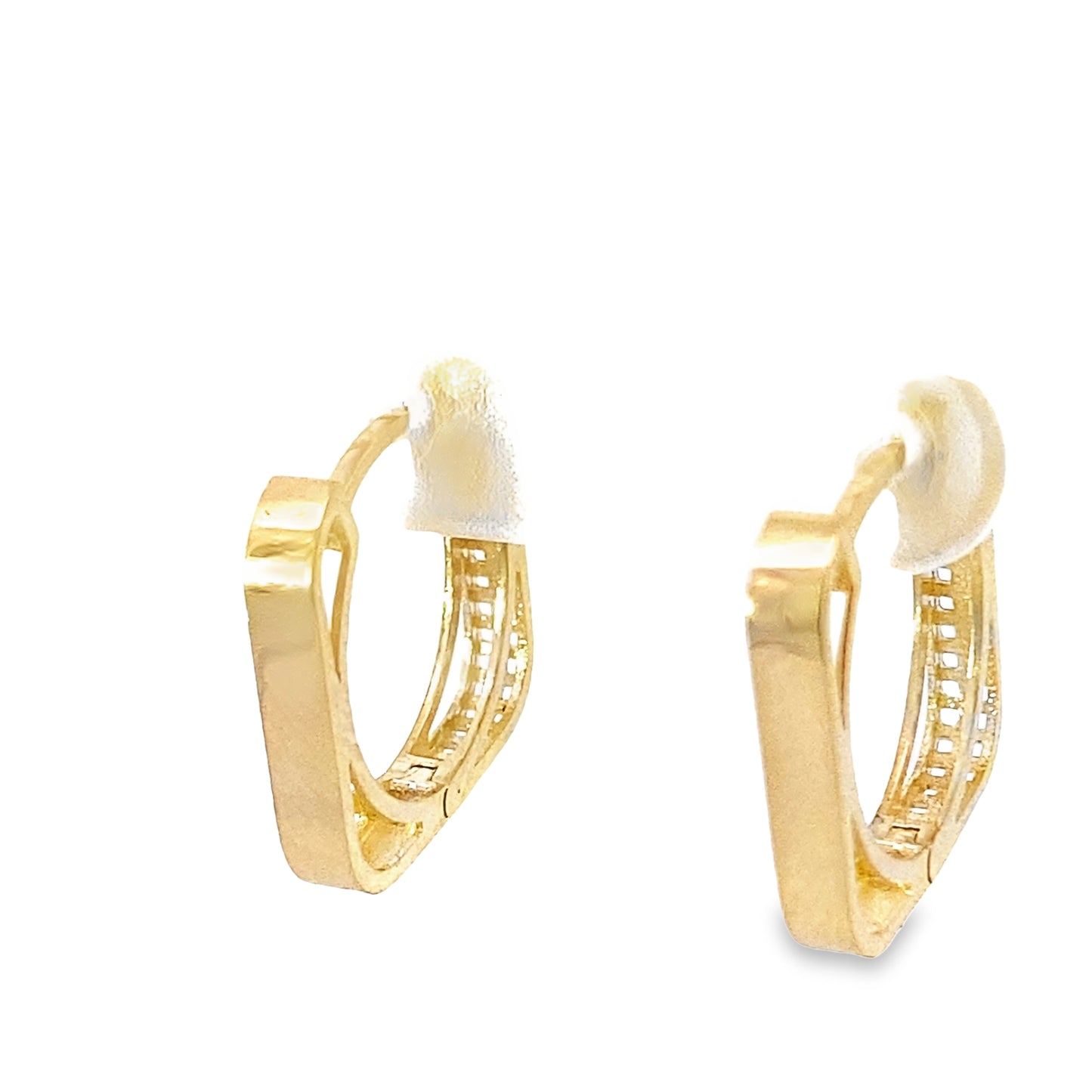 14K Yellow Gold Square Hoop Earring 2.2Dwt