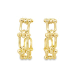 14K Yellow Gold Stirrup Hoop Earrings 3.4Dwt