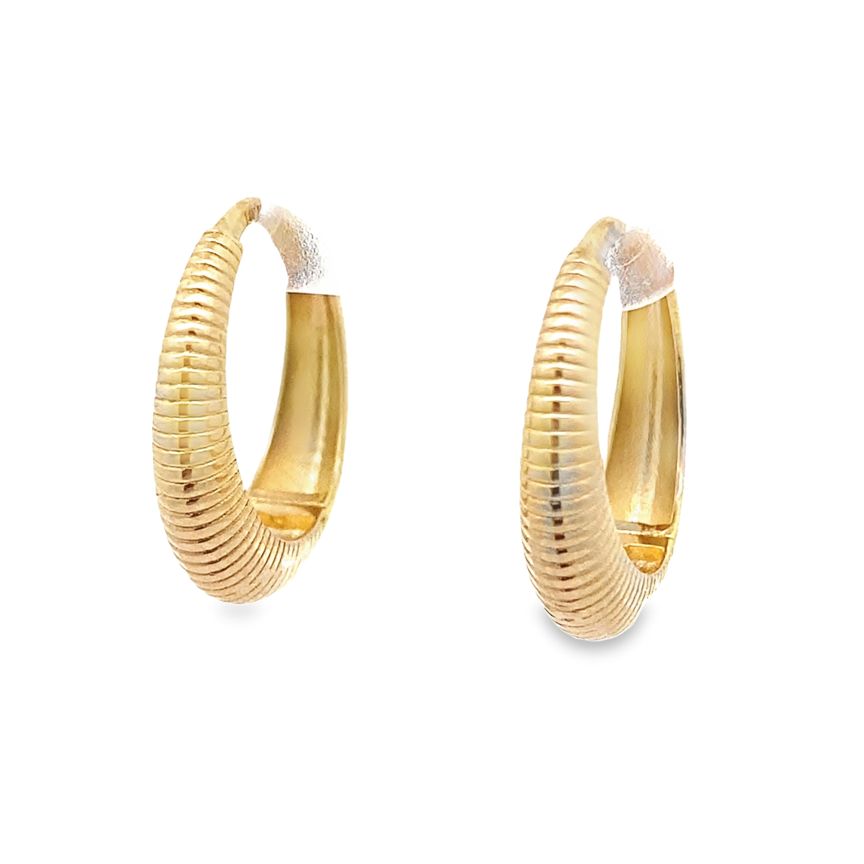 14K Yellow Gold  Medium Hoops Earrings 2.3Dwt
